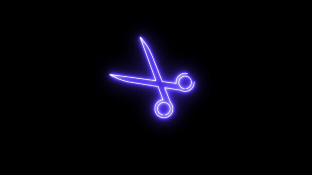 Scissors cutting seamless icon animation.Hairdresser,