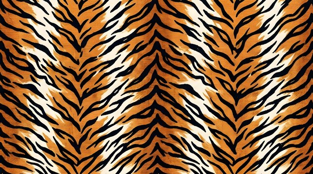 seamless tiger print pattern orange black and white stripes animal fur texture background