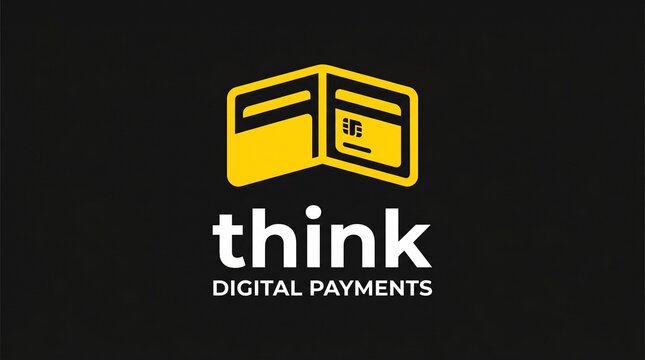 Modern digital wallet icon with credit cards and think DIGITAL PAYMENTS branding symbolizing secure online transactions and financial technology