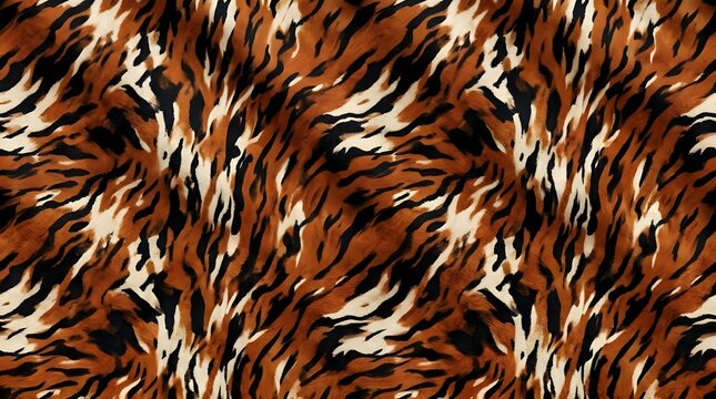 natural tiger fur pattern with orange black and white stripes texture closeup background for wildlife and animal design use