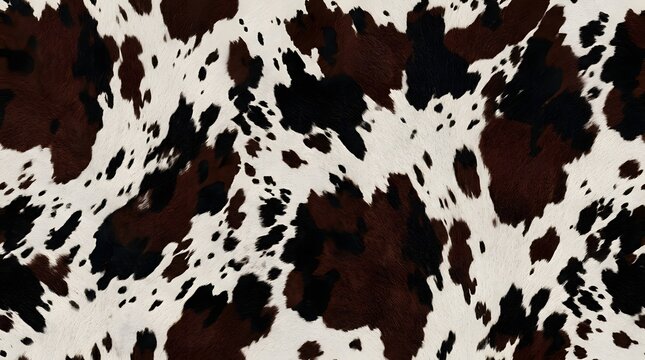 brown and black cowhide pattern texture closeup natural animal fur spots design