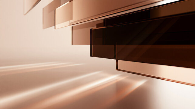 Abstract Geometric Glass Background with Warm Bronze Tones
