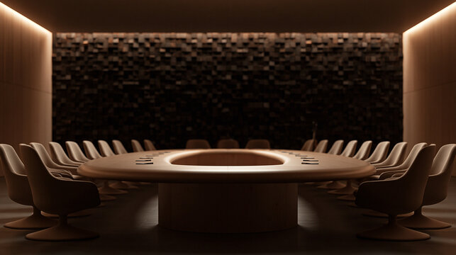 Luxury Executive Boardroom with Large Oval Conference Table