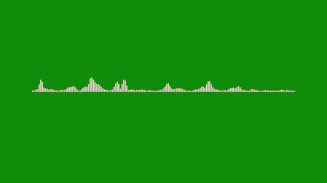 digital audio waveform spectrum visualizer animation with sound waves music equalizer pulse mic icon motion design on green background 4k loop for podcasts dj visuals motion graphics