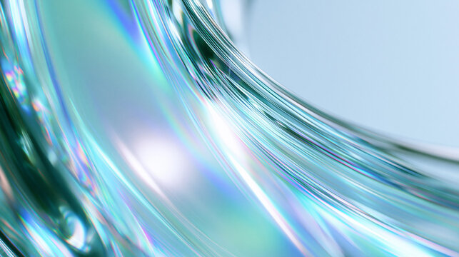 Abstract Holographic Glass Wave with Prism Refraction Background