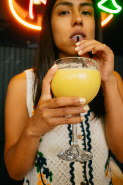 Refreshing Beverage Enjoyed Indoors