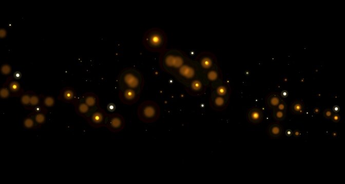 Gold magic dust and flickering sparkles, abstract glowing particles cloud and bokeh effect, luxury golden glitter spray for holiday card design, shining light overlay for creative graphic projects