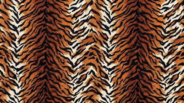 seamless tiger fur pattern orange black white stripes animal texture background