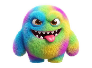Obraz premium Halloween bright rainbow crochet ghost plushie as clean cutout