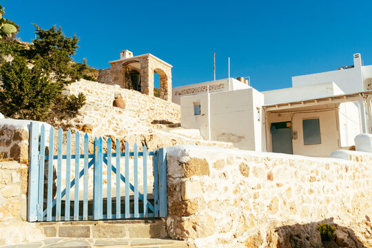 Blue Gate in a Cycladic Village