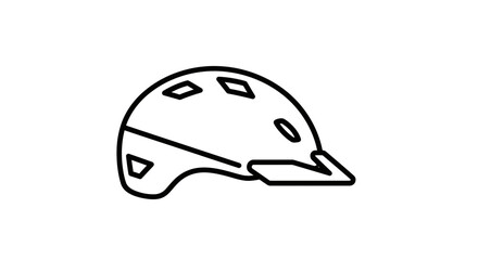 Fototapeta premium Bicycle Helmet Icon Line Art Vector Illustration
