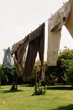 clothes drying in the sun in film