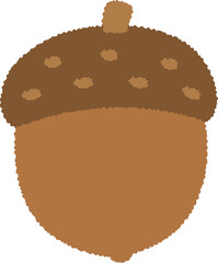 가을 느낌의 귀여운 도토리 열매 일러스트 / 秋の雰囲気の可愛いどんぐりの実 イラスト / Cute acorn nut fall autumn season illustration © shine_h