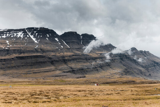 Layered Mountains in Eastern Iceland