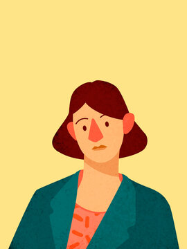 Woman portrait expressing sadness concept illustration
