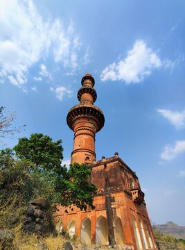 Historic Chand Minar Tower in Daulatabad Fort Chhatrapati Sambhajinagar Maharashtra India