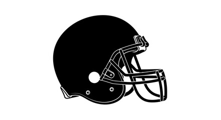 Naklejka premium American football helmet silhouette with white illustration american black white protection equipment graphic sports safety gear icon