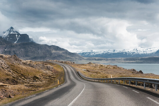 Scenic Coastal Road in Eastern Iceland