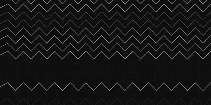 Black zigzag pattern background with geometric gray lines creates minimalist textured surface for digital wallpaper designs.