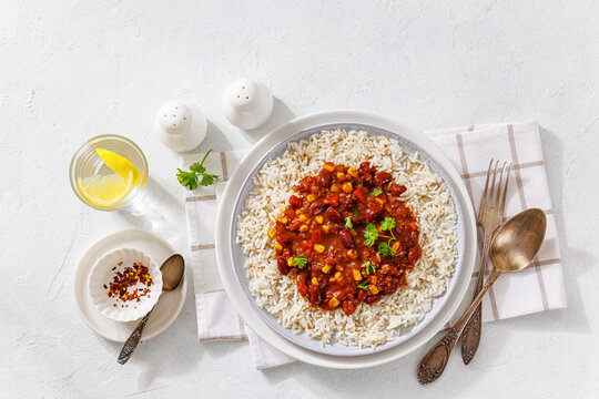 Picadillo Vegetariano con Frijoles on a plate