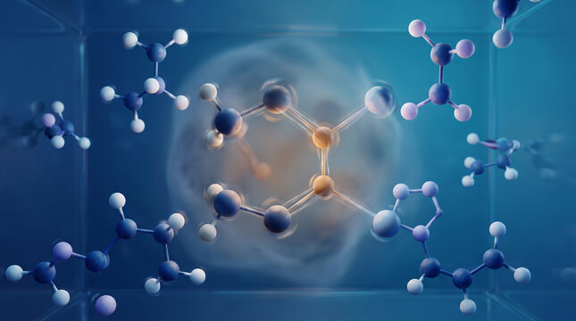 Endothermic Chemical Reaction Energy Absorption Scientific Visualization Molecular Chemistry Background
