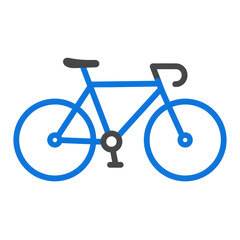 Fototapeta premium Minimalist Blue Road Bicycle Icon Isolated on Black Background for Sports and Transportation Graphic