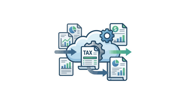 Analisis Data Keuangan Awan dengan Grafik dan Dokumen Pajak Konsep Bisnis Digital