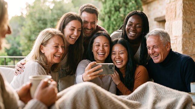 Diverse Friends Taking a Selfie