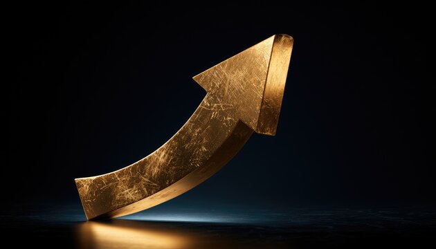 Golden Arrow Symbolizing Upward Trend and Financial Growth.