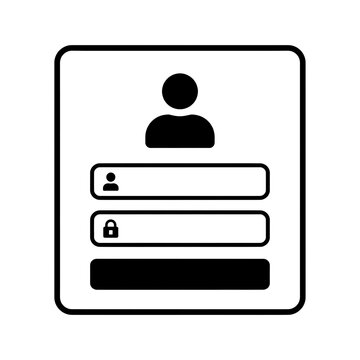 User Login Interface Icon with Profile Avatar and Password Field for Web and Mobile App Design