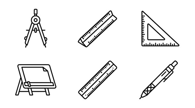 Drafting and Engineering Icon Set for Technical Design