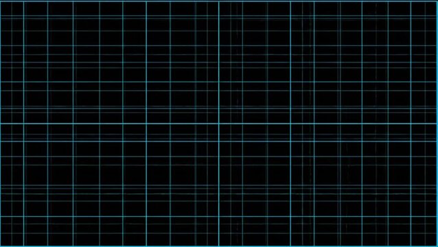 A dark background with a glowing blue grid pattern, resembling a digital interface or technical display.