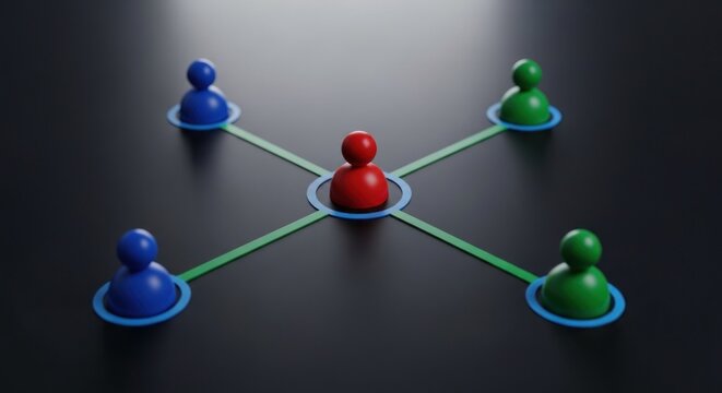 Network of People Connected in a Centralized System.