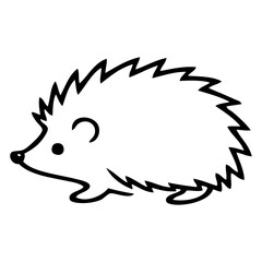 Obraz premium Icono con dibujo sencillo con líneas de un erizo andando visto de perfil