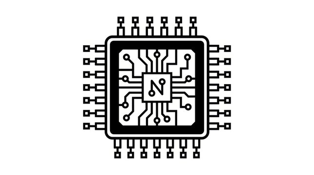 Microchip processor circuit board technology icon