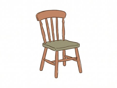 Wooden Chair Hand Drawn Illustration