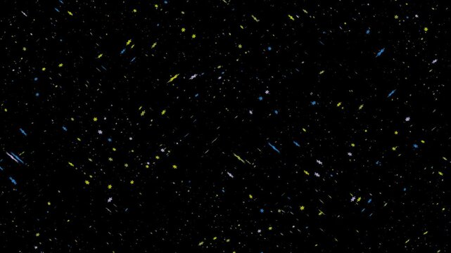 Sparkling Starry Night Sky with Shooting Stars Animation