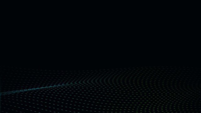 Abstract blue digital wave pattern. Futuristic glowing particle mesh background.