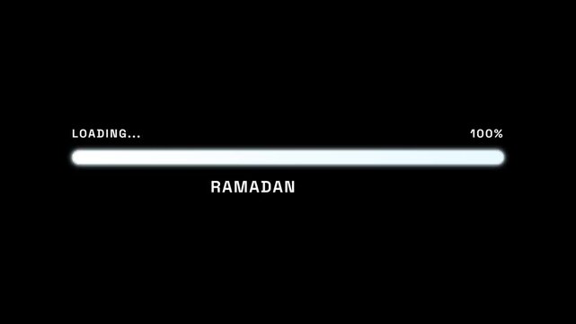 Digital progress bars showing loading sequence for seasonal observance on minimalist black