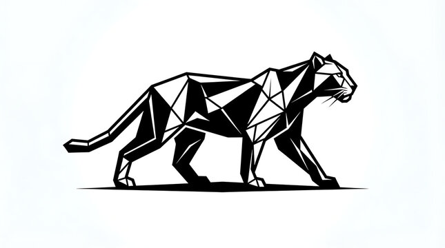 Black Panther Stylized Low Poly Geometric Vector Art