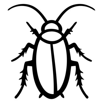 Icono con dibujo sencillo con l&iacute;neas de una cucaracha 