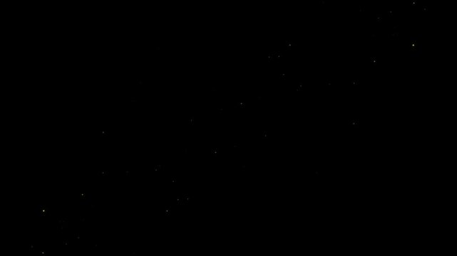 2D Abstract golden glitter ball and circular light trail with floating particles, sparkling bokeh, radiant shimmer, magical glow, luxury festive atmosphere, cinematic overlay, seamless 4K animation
