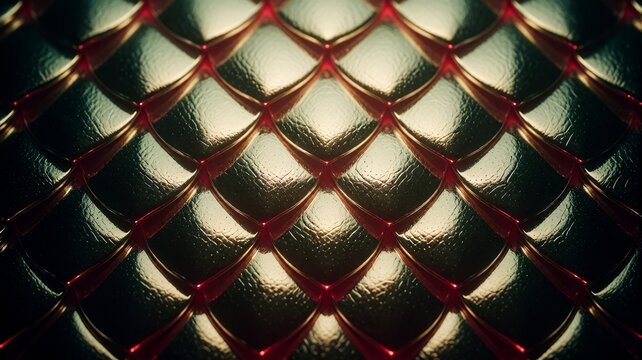 Metallic scale pattern with red highlights