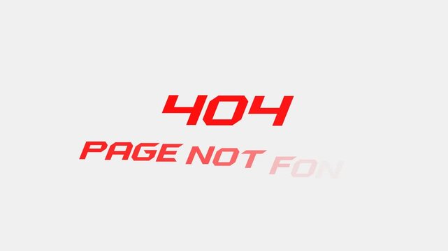 404 error page not found Suitable for website error pages or technology related designs.4k animation with alpha channel on transparent background