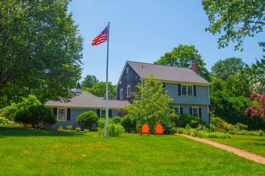 Historic residential building at 74 Ferry Lane in historic town of Barrington, Rhode Island RI, USA. 