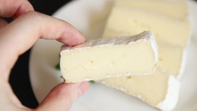 Cheese Brie or Camembert soft white-mold cheese dairy product appetizer food preparation vegetable dish tasty snack fresh, delicious gourmet, rustic food background on the table  rustic food top view 