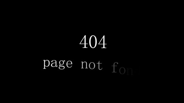 404 error page not found Suitable for website error pages or technology related designs.4k animation with alpha channel on transparent background