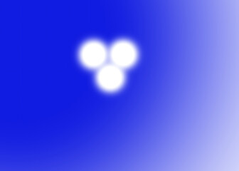 Fototapeta premium Abstract blue background with three glowing white circular light spots in a triangle arrangement