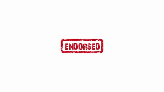 Red Rubber Stamp with Endorsed Text, Approval Seal