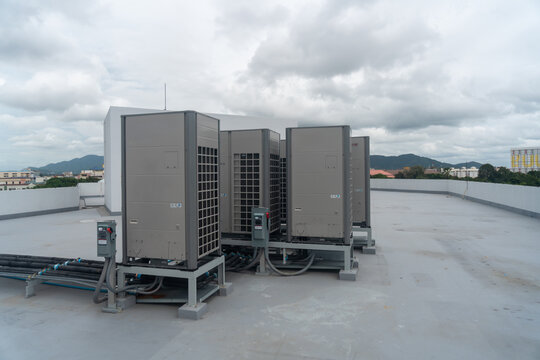 Commercial Air Conditioning Units on Building Roof